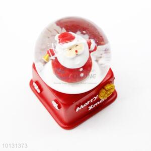 China customized Father Christmas square base resin crystal ball