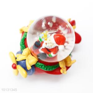 Exquisite design Father Christmas plane base resin crystal ball