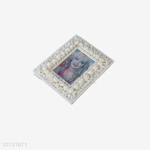 Elegant white shell photo frame