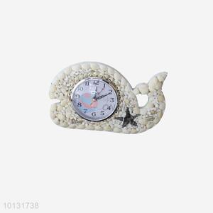 Creative shell decorative whale shape desk clocks