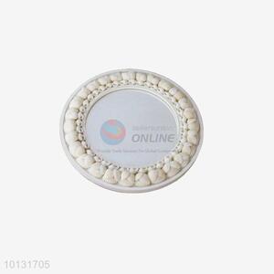 White shell decorative desktop makeup mirror