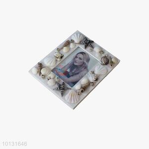 New handmade shell stick white photo frame