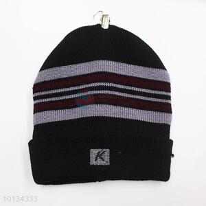Popular design cross stripe winter hats for men