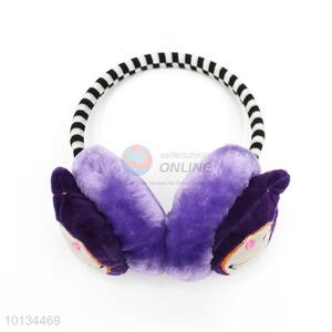 Purple Cartoon Embroider Winter Warm Earmuff