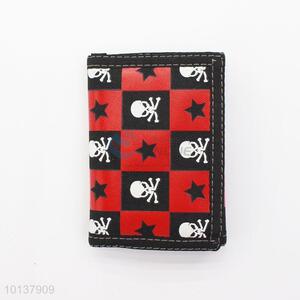 Black Cool Pattern Three Fold Simple Short Wallet for Man