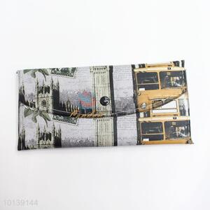 High Quality Vintage Printed Leather Wallet Fashion Women Men Purse