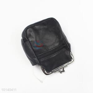 Fashion Style Mini Black Coin Purse with Metal Clip