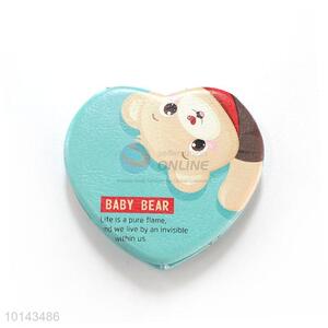 Cartoon Bear Pattern Heart Shape Compact Mirror