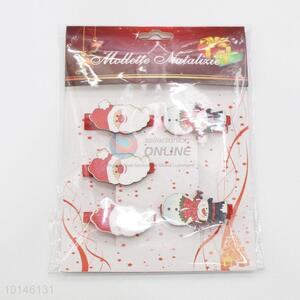 6 Pcs/Set Cute Cartoon Christmas Shaped Wooden Clip Photo Paper Craft Wooden Clips