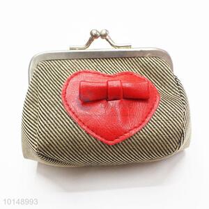 Fashion Heart Decoration PU Leather Hasp Coin Purse