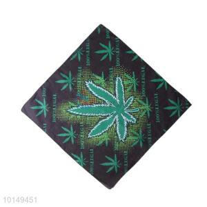 Cheap Green Fancy Cotton Handkerchief with Leaf Patterns