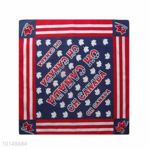 Cheap Blue/Red Canadian Cotton Handkerchief with National Song Lyrics Printed