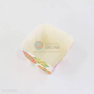 Customized flower printed square paper cakecup cups wholesale