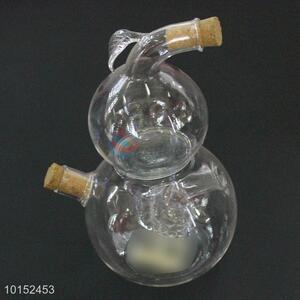 Calabash Shaped Glass Oil and Vinegar Bottles Condiment Bottles Leakproof Seal Pot of Vinegar Gravy Boats Cooking Tools