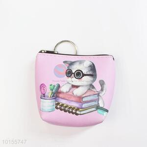 Pink cute cat small coin purse