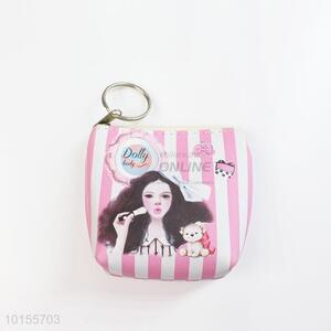 Wholesale pink&white fashion girl coin purse