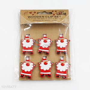 Popular Art Wooden Clips Decoration Clip in Santa Claus Shape