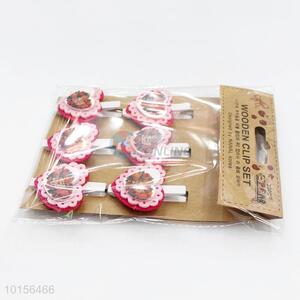 Latest Arrival Heart Pattern Photo Clip Clothespin Clips