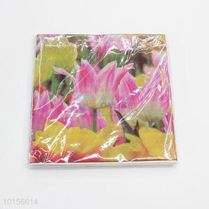 Fashion flower printed table dinner paper napkin