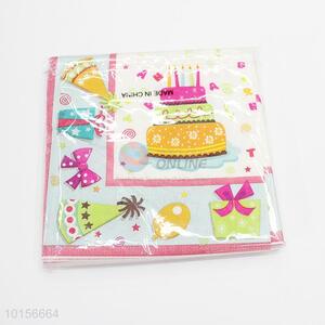 Cake printed tissue paper dinner napkin