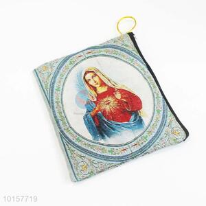 14*18cm Serviceable Religious Themes Grosgrain Coin Purse with Zipper