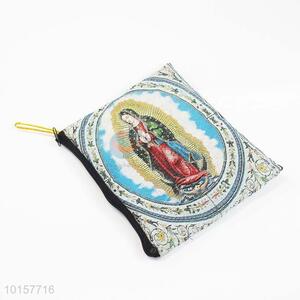 14*18cm Wholesale Supplies Religious Themes Grosgrain Coin Purse with Zipper