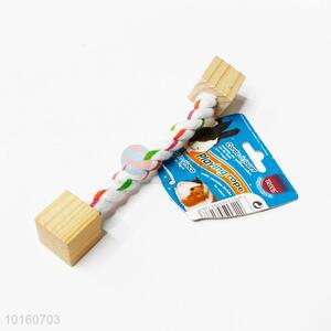 Cotton Braided Rope with Double Wooden Toys