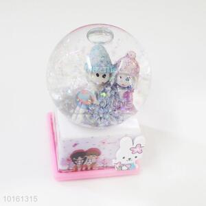 Flashing wedding souvenir water snow globe