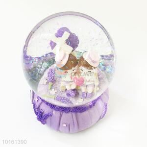 Purple Wedding Snow Globe Crystal Ball