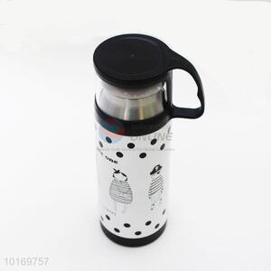 350ml New Product White PP+Stainless Steel Water Bottle