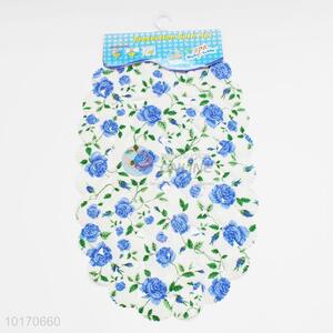 Popular designed blue flower printed shell bath mats/shower mats
