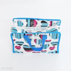 Cheap Price Hearts Printed PP Woven Storage Bag with Zipper