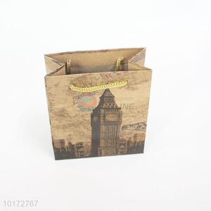 Vintage building pattern kraft paper bag carrier bag