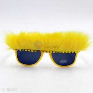 Promotional yellow feather eye glasses