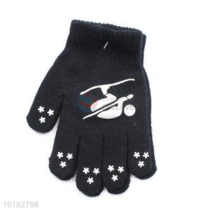 Good quality black skull boy gloves