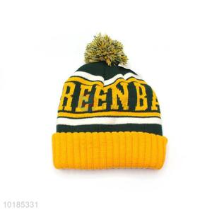 Custom Warm Knitted Hat With Pompom