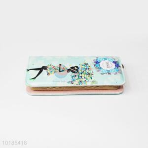 Fashionable Girl Pattern  Rectangular PU Purse/<em>Wallet</em> for Ladies