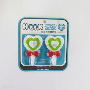 Heart shaped plastic small sticky hooks