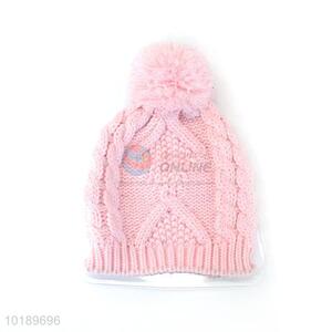Wholesale Pink Winter Knitted Hat For Woman