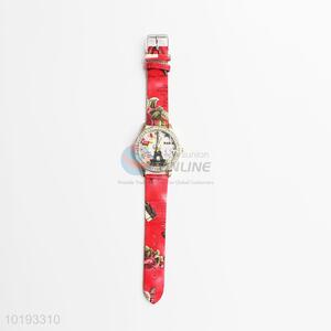 Casual pu strap crystal women watch