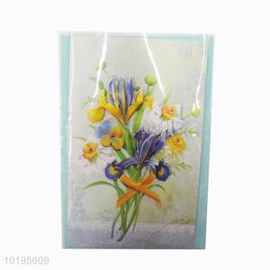 Bottom price customized flower style greeting card