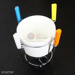 Promotional ceramic pot set with 4 fork