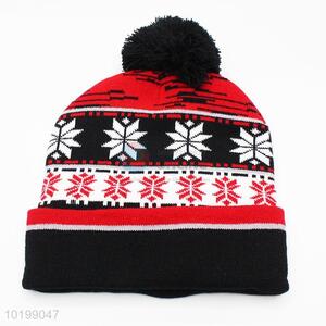Fashion design winter hat/acrylic knitted hat with top ball