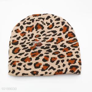 Sexy leopard acrylic beanie hat/kintted hat