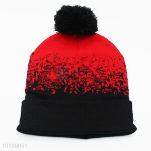 Hot sale winter hat/acrylic knitted hat with top ball