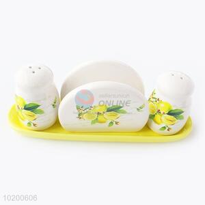 New Product Ceramic Printing Condiment Bottle Set