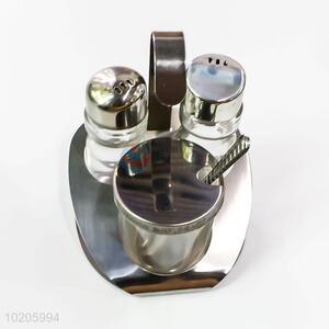 Promotional Salt and Pepper Shaker with Metal Rack Condiment Set