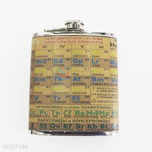 Periodic Table of Elements Pattern Stainless Steel Plastic Hip Flask Mini Flagon