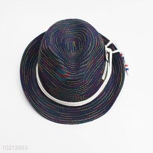 Summer striped straw cowboy hat for kids