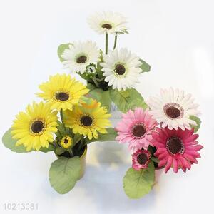 Wholesale simple style 3pcs simulation sunflower potted plants